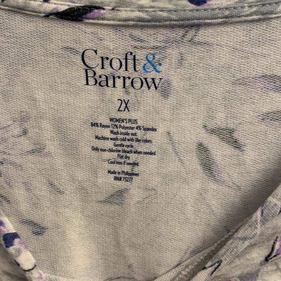Croft & Barrow Women’s Gray &Purple Shirt 2x - Picture 2 of 4